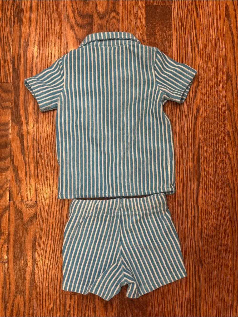 Andy & Evan baby boy turquoise terry shorts and top set